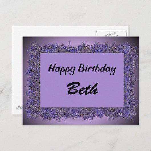 Gelukkige verjaardag Beth Briefkaart (Voorkant / Achterkant)