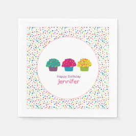Gelukkige verjaardag Bevroren Strooi Cupcake Servet