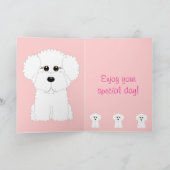 Gelukkige Verjaardag Bichon Kaart (Binnen)