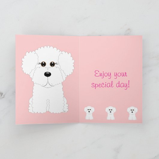 Gelukkige Verjaardag Bichon Kaart (Binnen)