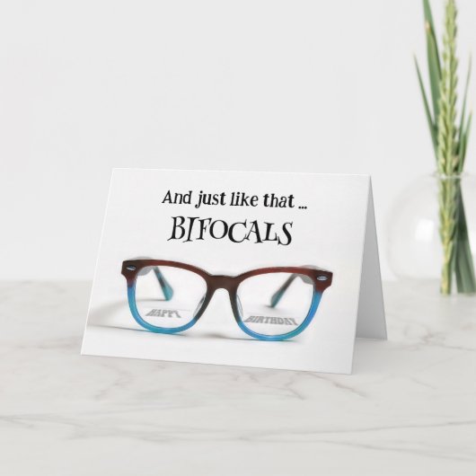 Gelukkige Verjaardag Bifocals Kaart (Voorkant)