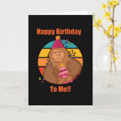 Gelukkige Verjaardag Bigfoot Cupcake Kaart (Gele Bloem)