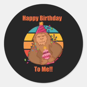 Gelukkige Verjaardag Bigfoot Cupcake Ronde Sticker