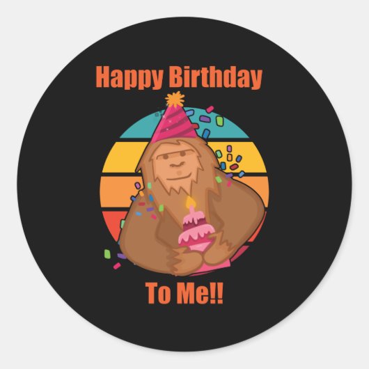Gelukkige Verjaardag Bigfoot Cupcake Ronde Sticker (Voorkant)