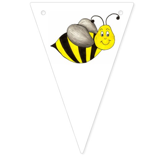 Gelukkige Verjaardag Bijendag Leuke Bumblebee Part Vlaggetjes (Eerste vlag)