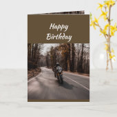 Gelukkige verjaardag Biker Motor Kaart (Gele Bloem)