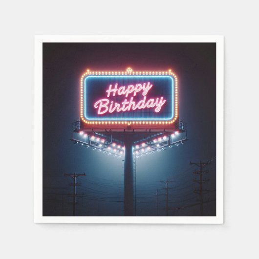 Gelukkige Verjaardag Billboard Servet (Voorkant)