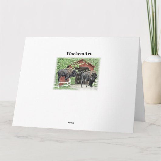 Gelukkige verjaardag Bison Bull op de overdekte br Kaart (Achterkant)