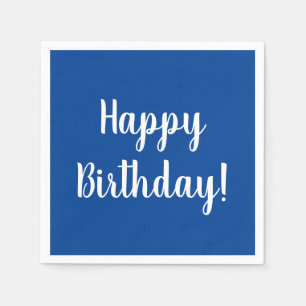 Gelukkige Verjaardag Blauw en Wit Verjaardagsfeest Servet