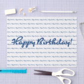 Gelukkige verjaardag! blauw herhalingspatroon tissuepapier (Craft)