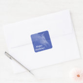 Gelukkige Verjaardag Blauw Paard Hoofd Vierkante Sticker (Envelop)