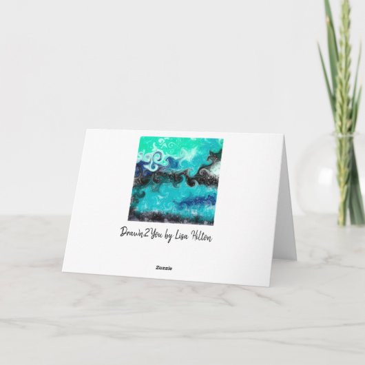 Gelukkige verjaardag Blauw, Turkoois en Zwarte Abs Kaart (Achterkant)