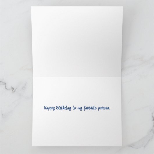 Gelukkige Verjaardag Blauwe Gouden Aspen Boom Kaart (Binnen)