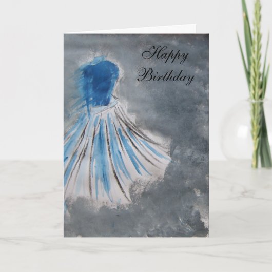 Gelukkige Verjaardag (blauwe kleding) Kaart (Voorkant)