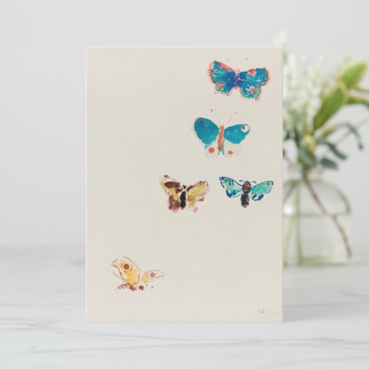 Gelukkige verjaardag.  blauwe vlinder (Staand voorkant)