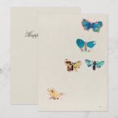 Gelukkige verjaardag.  blauwe vlinder (Voorkant / Achterkant)