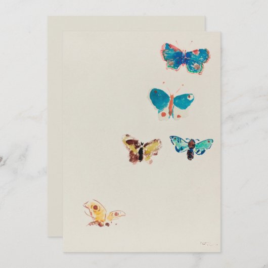 Gelukkige verjaardag.  blauwe vlinder (Voorkant / Achterkant)