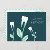 GELUKKIGE VERJAARDAG bloeiende tanden Briefkaart (Voorkant / Achterkant)