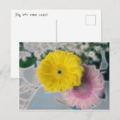 Gelukkige Verjaardag Bloem Gloed Briefkaart (Voorkant / Achterkant)