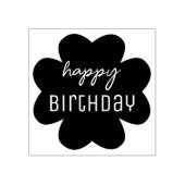 Gelukkige Verjaardag Bloem Silhouet Rubberstempel (Afrduk)