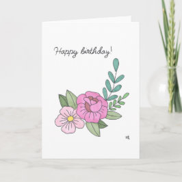 Gelukkige Verjaardag Bloemen 1 Kaart