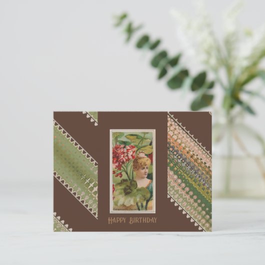 Gelukkige Verjaardag Bloemen Beauties 42 Geranium Briefkaart (Staand voorkant)