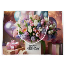 Gelukkige verjaardag, bloemen en geschenken, door