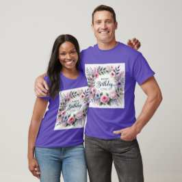 Gelukkige Verjaardag Bloemenkrans Beauty T-shirt