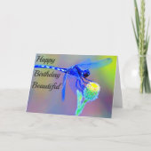 Gelukkige Verjaardag Blue Dragonfly Spirit Kaart (Voorkant)