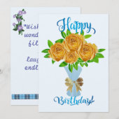 Gelukkige verjaardag Boeket Feestdagenkaart (Voorkant / Achterkant)