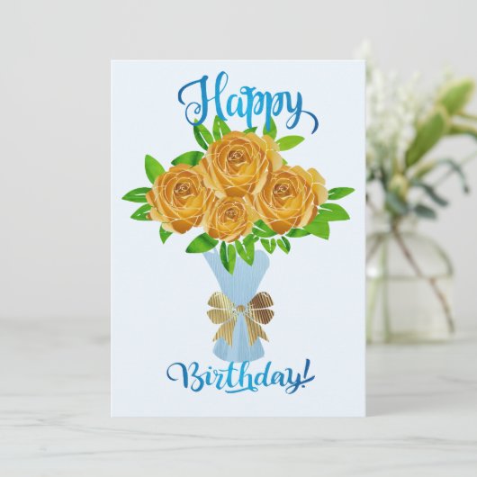 Gelukkige verjaardag Boeket Feestdagenkaart (Staand voorkant)