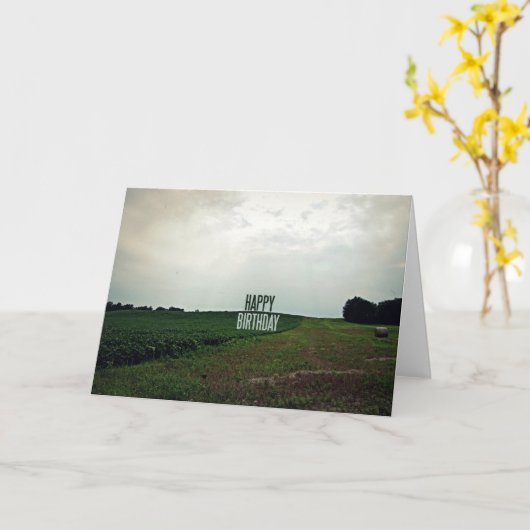 Gelukkige Verjaardag Boer Kaart (Gele Bloem)