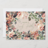 Gelukkige Verjaardag Boheemse Tuin Bloemen Champag Kaart (Voorkant)