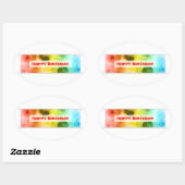 gelukkige verjaardag ( bokeh ) ovale sticker (Vel)