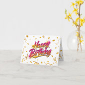 Gelukkige Verjaardag BOLD #1 Kaart (Gele Bloem)