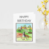 Gelukkige Verjaardag, Border Collie, Schaap, Boerd Kaart (Gele Bloem)