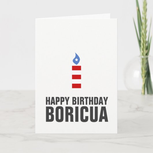 Gelukkige Verjaardag Boricua, Puerto Rico Kaart (Voorkant)