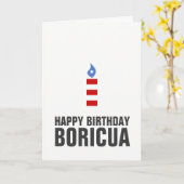 Gelukkige Verjaardag Boricua, Puerto Rico Kaart (Gele Bloem)
