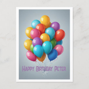 Gelukkige Verjaardag bos ballonnen feest Briefkaart