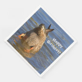 Gelukkige Verjaardag Bottoms Up Duck Servet (Hoek)