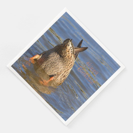 Gelukkige Verjaardag Bottoms Up Duck Servetten (Hoek)