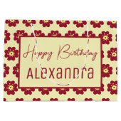 Gelukkige Verjaardag Bourgogne Blossom Groot Cadeauzakje (Achterkant)