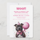 Gelukkige Verjaardag Boxer met Roze Ballon Custom Kaart (Voorkant)