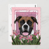Gelukkige Verjaardag - Boxer - Vindy Briefkaart (Voorkant / Achterkant)