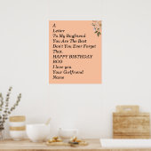 Gelukkige verjaardag Boyvriend Poster (Keuken)