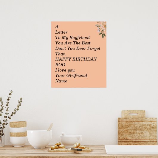Gelukkige verjaardag Boyvriend Poster (Keuken)