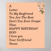 Gelukkige verjaardag Boyvriend Poster (Voorkant)