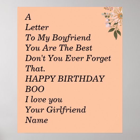 Gelukkige verjaardag Boyvriend Poster (Voorkant)