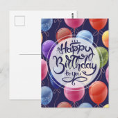 Gelukkige verjaardag briefkaart (Voorkant / Achterkant)