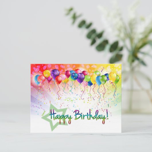 gelukkige verjaardag briefkaart (Staand voorkant)